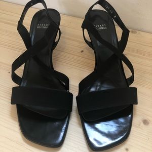 Stuart Weitzman Strappy Slingbacks Black Sz.12